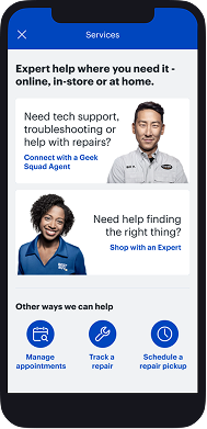 Final design — services screen
